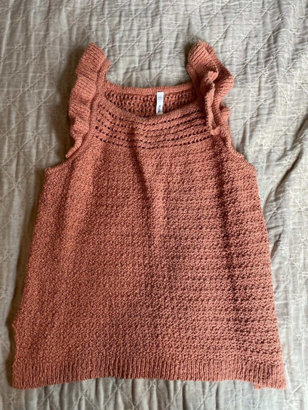 Wishlist- Ruffle Boho Tank- Chai- Large-NWT!